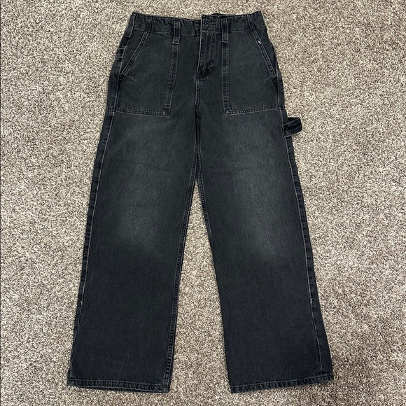 Free People We The Free Major League Cuffed Cropped Black Jeans - Picture 6 of 10